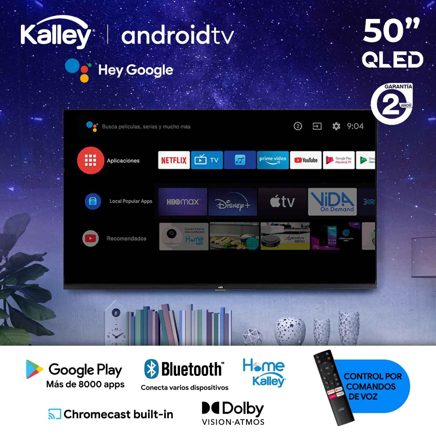 Smart Tv 50 Pulgadas Led 4k Android Tv Control Por Voz